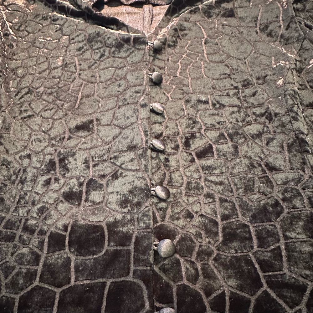 Chic Velvet Patterned Women's Button Down Shirt - image 3